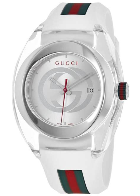 gucci ya137102 sync xxl watch white|Gucci sync 45mm strap.